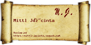 Mittl Jácinta névjegykártya